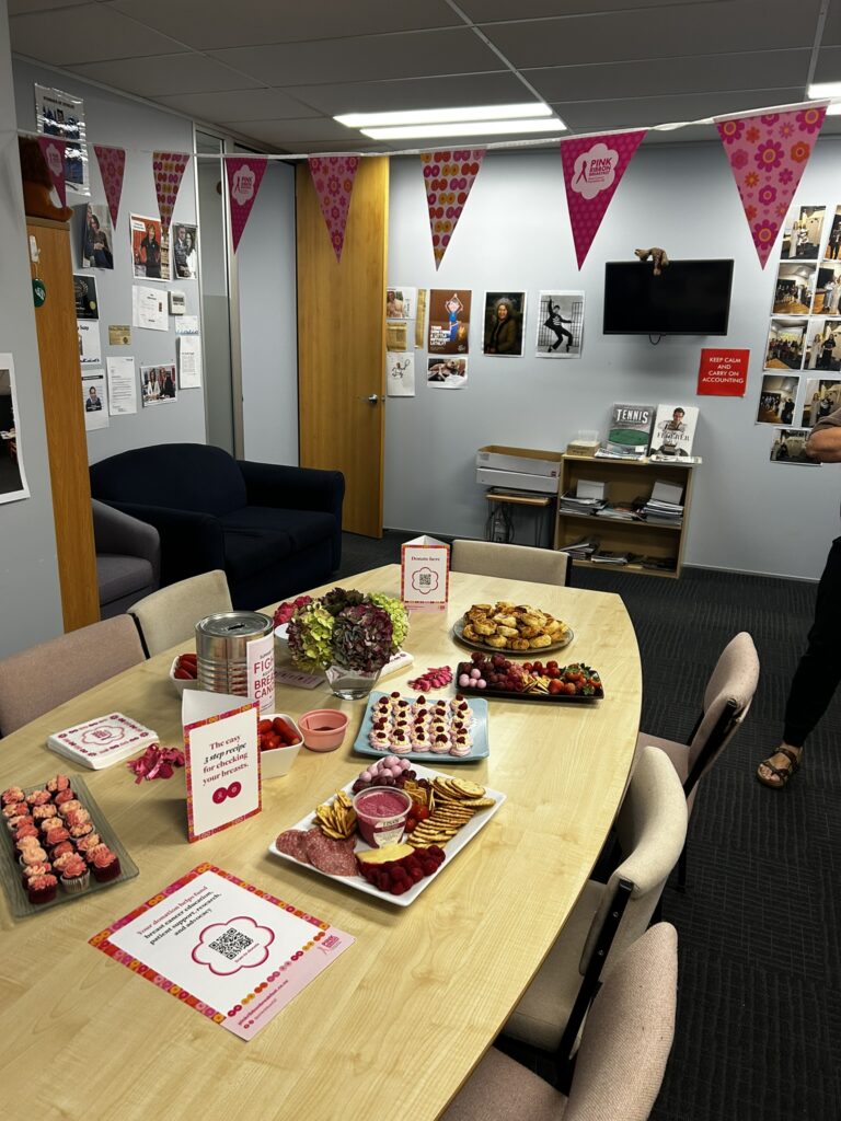 pink-ribbon-morning-tea-setup
